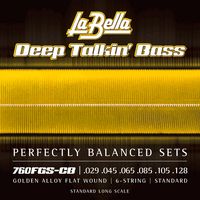 La Bella : 760FGS-CB DT Bass Gold Flats